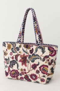 Floral Ivory Quilted Tote Bag