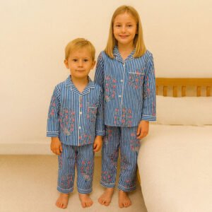Kids’ Striped & Floral Print Pyjama Set