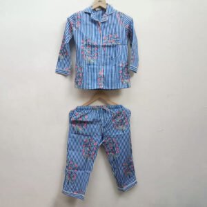 Striped & Floral Cotton Pyjama Set