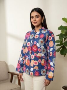 Reversible Quilted Jacket – Floral Delight