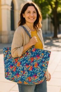 Floral Garden Quilted Tote Bag